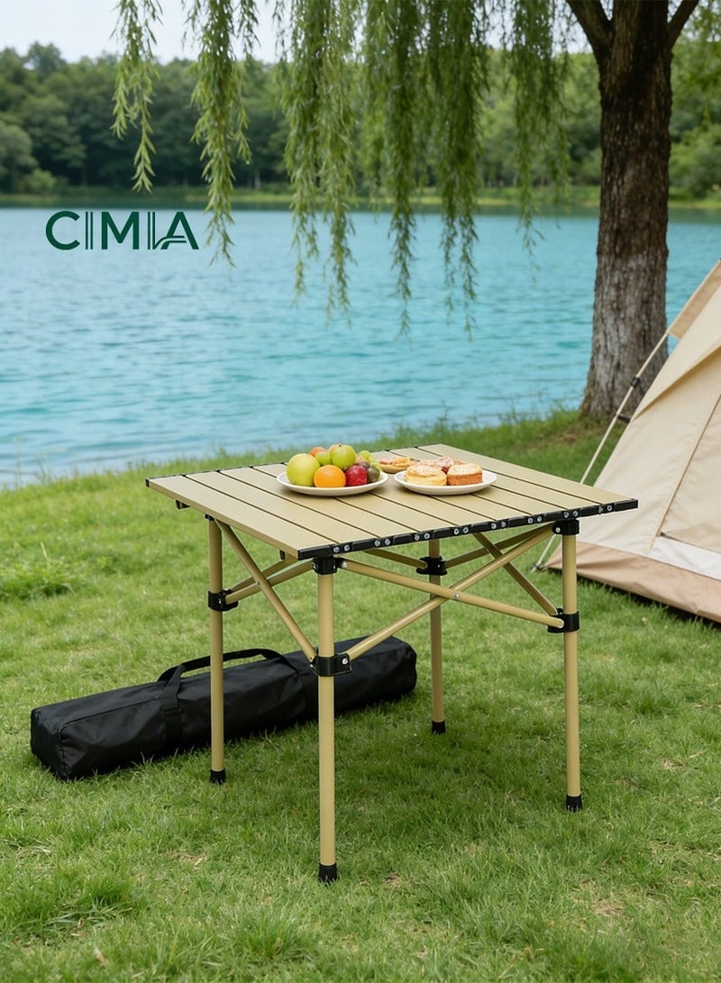 السيميا طاولة تخييم محمولة قابلة للطي، طاولة خارجية خفيفة الوزن قابلة للطي مع حقيبة حمل، طاولة نزهة قابلة للطي للتخييم والشاطئ والشواء والمشي لمسافات طويلة، أثاث تخييم قابل للطي ومتين - Image 1